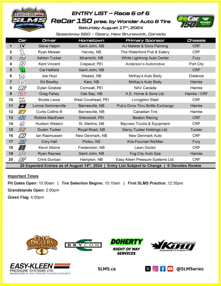 Easy-Kleen SLMS Championship on The Line In ReCar 150