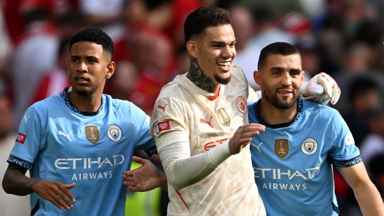 Man City player ratings vs Man Utd: Ederson's a penalty king! Brazilian shows his class in Community Shield shootout as anonymous Erling Haaland has afternoon to forget