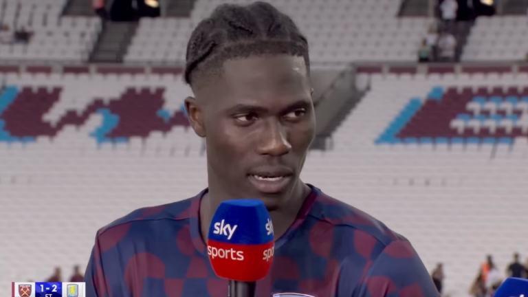 Amadou Onana's accent stuns viewers as Aston Villa fans predict he'll become a club 'legend' following impressive interview and goal in debut