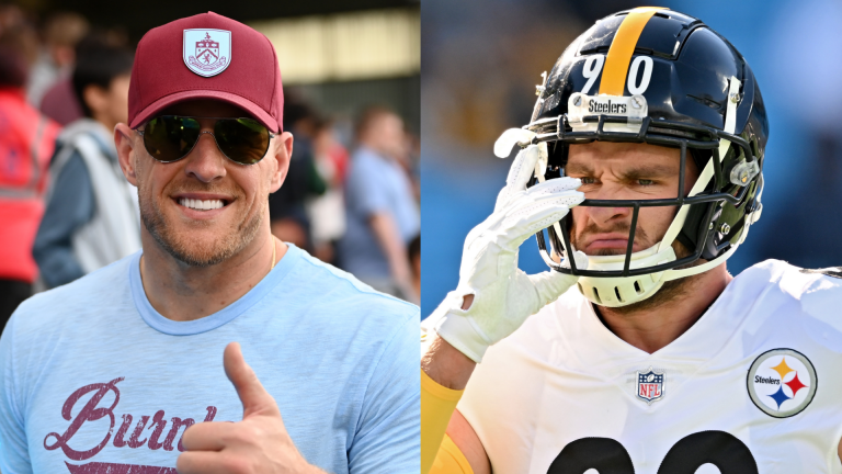 JJ Watt recruits brother TJ! More NFL promotion for Burnley as Pittsburgh Steelers star sports personalised Clarets jersey ahead of preseason clash