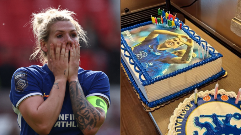 Millie Bright given birthday cake with her own face on as Chelsea and Lionesses star celebrates turning 31 during United States pre-season tour