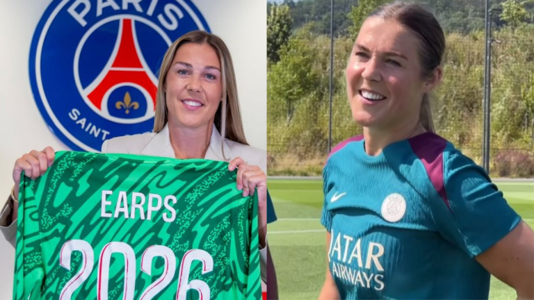 'Send help!' – Lionesses goalkeeper Mary Earps shows off her French homework after making switch from Man Utd to PSG