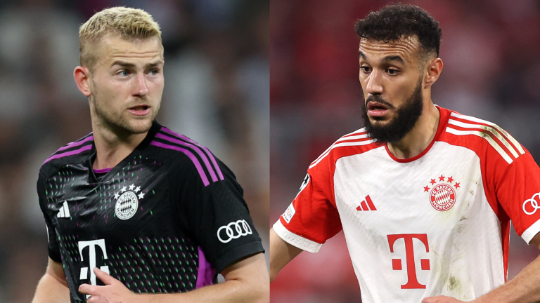 VIDEO: Matthijs de Ligt & Noussair Mazraoui are Manchester-bound! Bayern Munich defenders filmed travelling to complete €70m double transfer to United