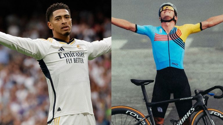 Jude Bellingham responds after Belgian cyclist Remco Evenepoel mimics Real Madrid star's iconic celebration after winning Olympic gold