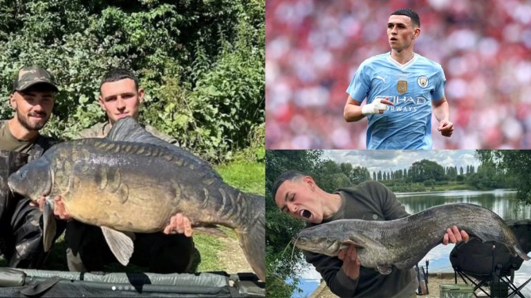 Tight lines! Phil Foden shows off giant catches after enjoying fishing break with his dad as Man City midfielder winds down in pre-season