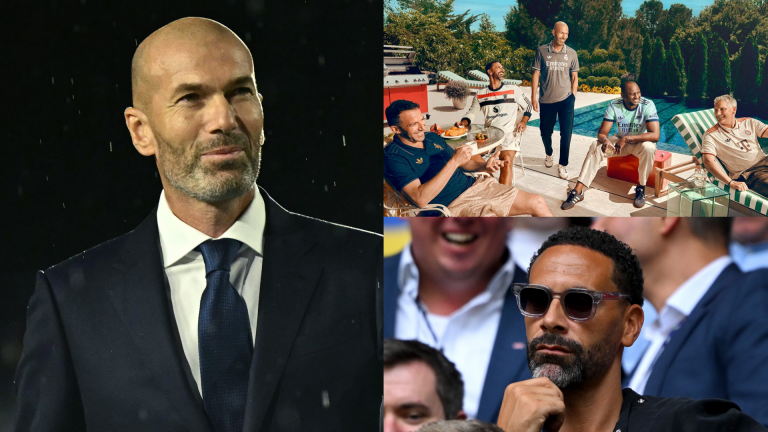 VIDEO: Rio Ferdinand links up with Real Madrid legend Zinedine Zidane as he goes behind the scenes of adidas Originals third kit shoot