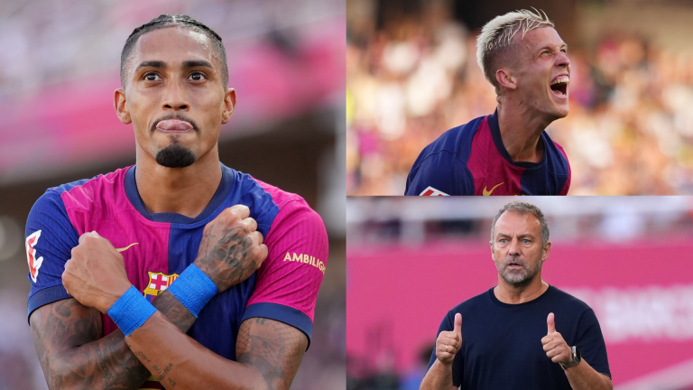 Raphinha can do it all! Barcelona smash SEVEN past Real Valladolid as Brazil star nets three and gets two assists to put Real Madrid on red alert amid perfect La Liga