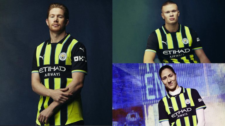 A certified classic! Man City release striking 2024-25 away kit inspired by 1999 play-off final as Premier League champions remember a completely different era