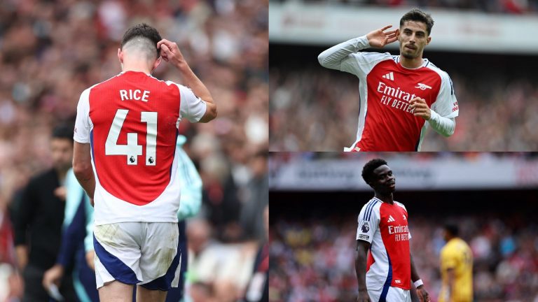 Arsenal player ratings v Brighton: Oh dear, Declan Rice! England ace's first-ever red card sparks Seagulls into life as furious Gunners are held at Emirates