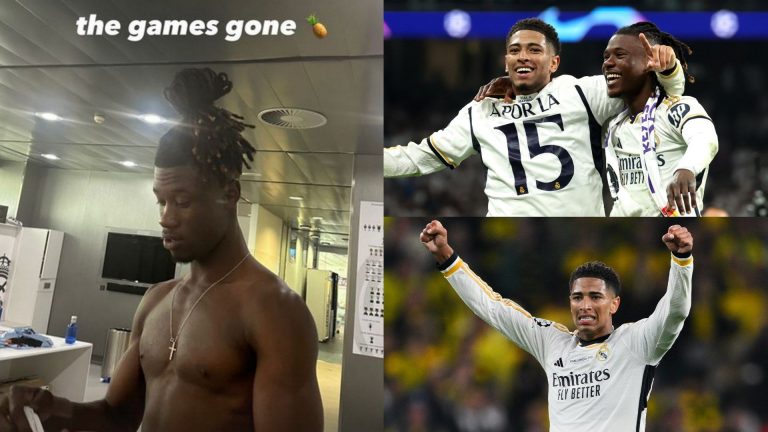 'Games gone' – Jude Bellingham pokes fun at Real Madrid team-mate Eduardo Camavinga's new hairstyle as Blancos pair continue preparations for new season