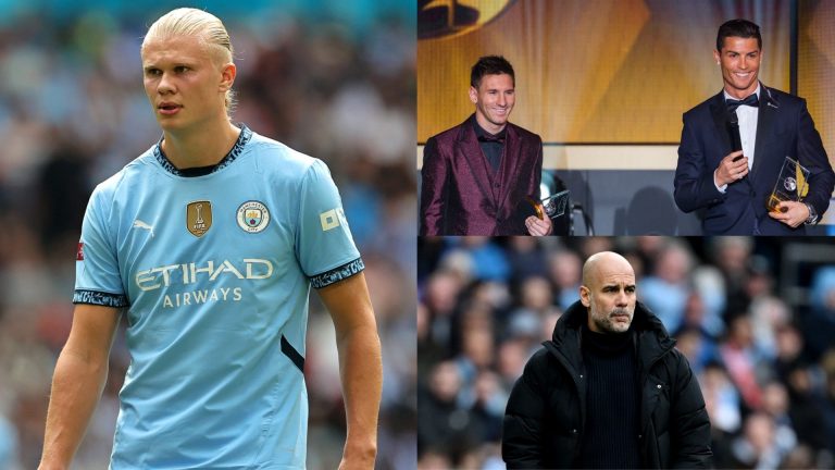 Pep Guardiola puts Erling Haaland on same 'level' as Lionel Messi & Cristiano Ronaldo after seeing 'unbelievable' Man City striker brings up 91st goal for Premier League champions at Chelsea