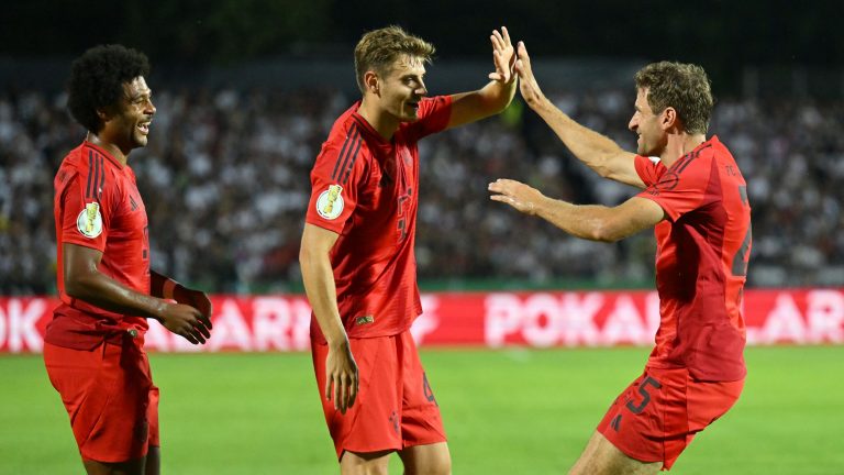 A perfect start for Vincent Kompany! Harry Kane and Thomas Muller among the goals for Bayern Munich as Michael Olise gets assist just two minutes into debut in easy DFB-Pokal win against Ulm