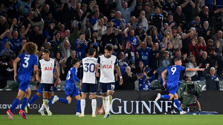 VIDEO: Jamie Vardy taunts Tottenham fans and engages in X-rated spat with Cristian Romero after scoring for Leicester against Tottenham