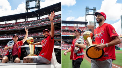 Tkachuk, Tatum split 1st pitch duties in St. Louis