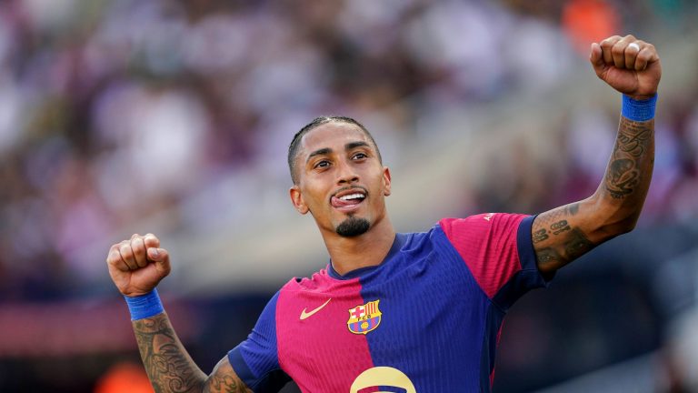 'We don't need new players' – Hat-trick hero Raphinha issues defiant message as perfect Barcelona cruise to huge victory after missing out on Nico Williams signing