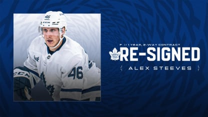 Maple Leafs Re-sign Alex Steeves To A One-year, Two-way Contract 