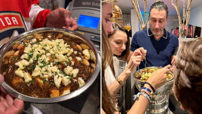 Luongo eats gnocchi poutine out of Stanley Cup in Quebec