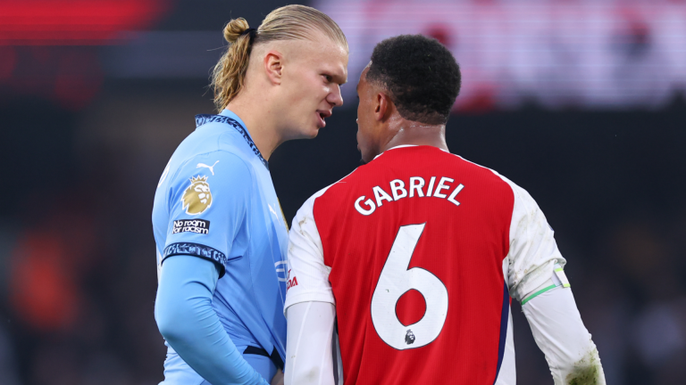 Erling Haaland labelled 'classless' for apparent X-rated jibe at Arsenal debutant Myles Lewis-Skelly as Man City star also called out for 'disrespecting' Gabriel after John Stones' equaliser