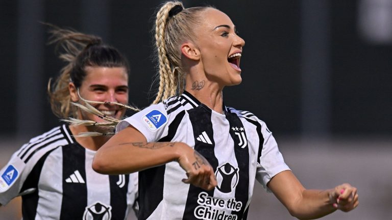 'Feel so happy' – Alisha Lehmann reacts to first competitive Juventus goal after transfer from WSL side Aston Villa