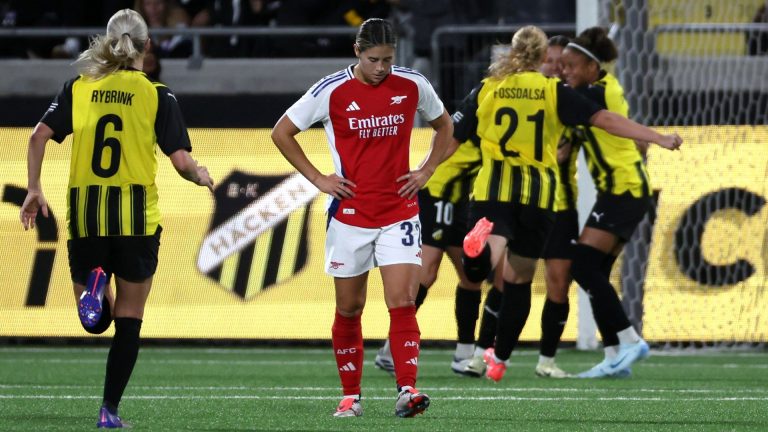 Arsenal women player ratings vs Hacken: Alessia Russo goes missing & Katie McCabe error proves costly as wasteful Gunners leave themselves with work to do in Champions League qualifying