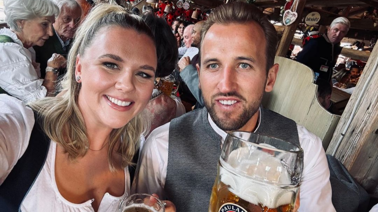 Beer, sunshine & wife Kate! Harry Kane enjoys ‘perfect’ Oktoberfest as England star sinks giant drinks on the back of 10-goal start to the season