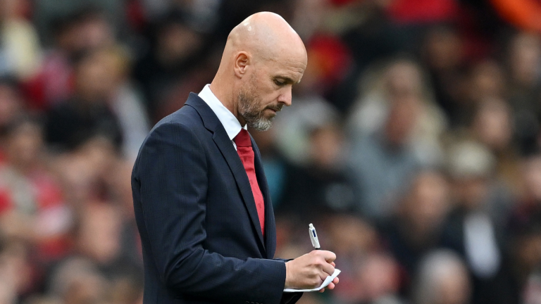 Erik ten Hag insists Man Utd will 'catch up' with Liverpool & 'go for trophies' despite dropping to 14th in Premier League table after embarrassing 3-0 home loss to arch-rivals