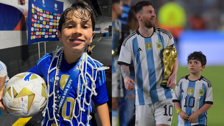 Lionel Messi's wife Antonela Roccuzzo shares awesome image of Mateo with Copa America final memorabilia – including cut-out net, winners' medal & match ball – as she celebrates son's birthday