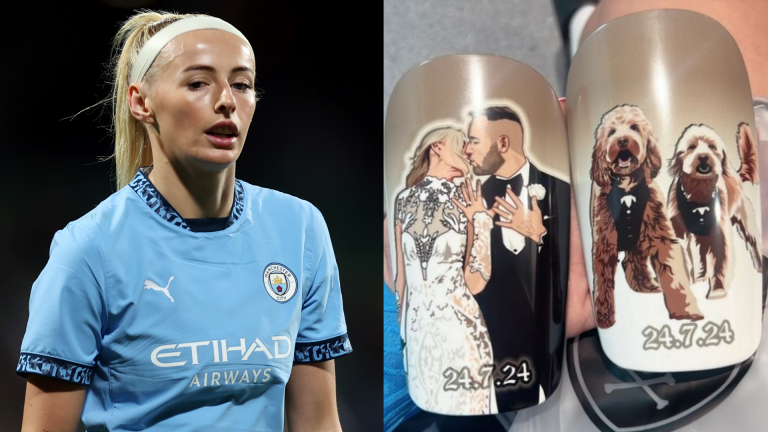 Dogs & husband! Man City & Lionesses star Chloe Kelly reveals adorable custom shin pads for new WSL season