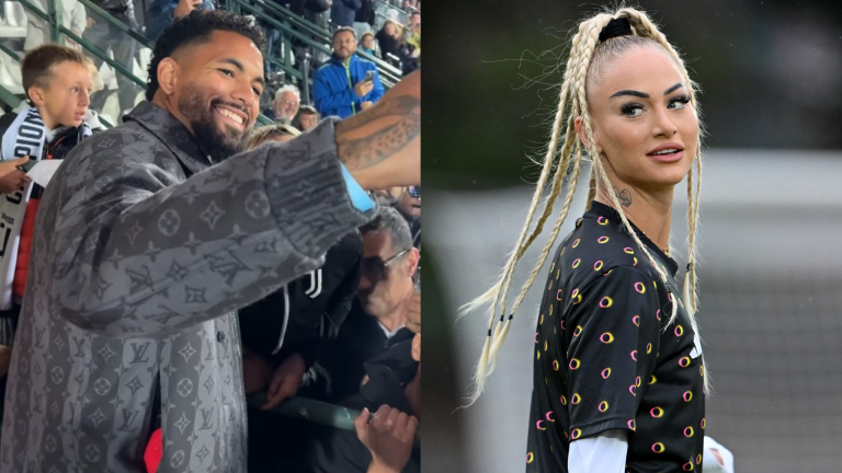 VIDEO: Douglas Luiz mobbed while watching Alisha Lehmann & Juventus Women face Lionesses star Mary Earps & PSG in Champions League action