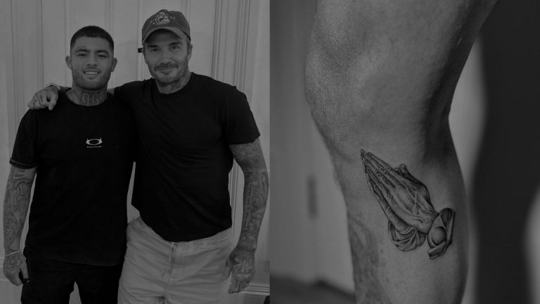 David Beckham's new ink! Legendary former England skipper's religious tattoo revealed by celebrity artist who has also worked with Inter Miami owner's children