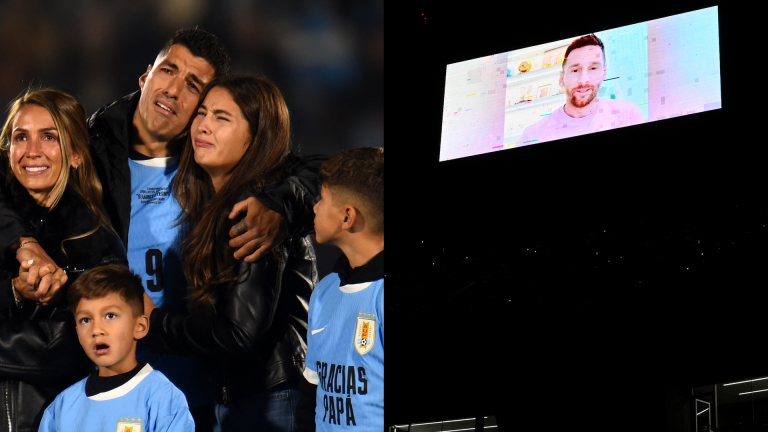 Luis Suarez breaks down in tears as Lionel Messi sends emotional tribute to Inter Miami team-mate after final game for Uruguay