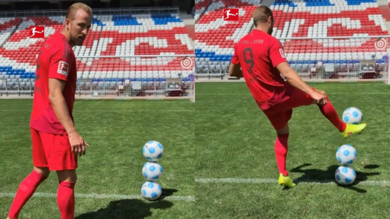 'Fraudulent behaviour' – Harry Kane brutally trolled for 'obviously fake' trick-shot video as Bayern Munich star's attempt at Erling Haaland challenge backfires