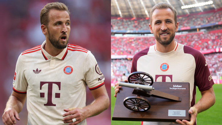 'Keep pushing' – Harry Kane sends defiant message after showing off FOUR new awards as 'motivated' Bayern Munich striker marks special day by opening Bundesliga account