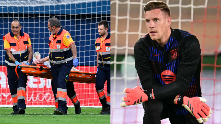 Barcelona No.1 Marc-Andre ter Stegen 'could miss rest of the season' after being stretchered off in tears during win over Villarreal