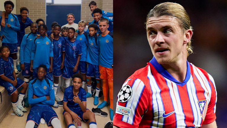 Always a blue! Conor Gallagher shares special moment with Chelsea academy stars in Madrid after helping Atletico to Champions League victory