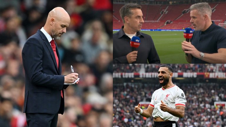 VIDEO: 'They don't want this manager!' – Jamie Carragher & Gary Neville in tense exchange after Liverpool's 3-0 rout of Man Utd as Reds legend claims INEOS 'bottled it' by giving Erik ten Hag a new deal