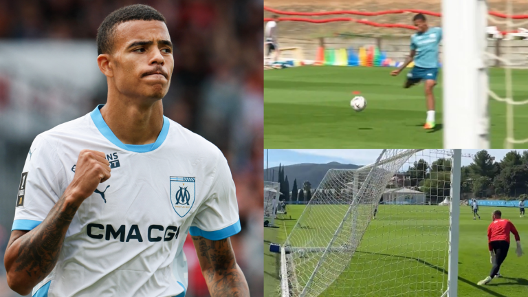 VIDEO: Mason Greenwood in the groove as five-goal Marseille star finds top corner with ease during international break training session