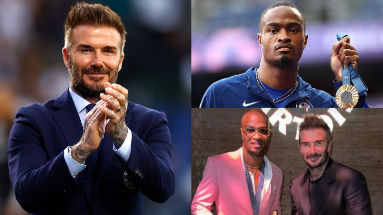 Tom Brady, Anne Hathaway & an Olympic champion! Inter Miami co-owner David Beckham continues to mingle with the stars as he links up with Team USA 400m gold medallist Quincy Hall