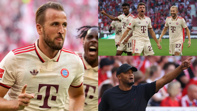 Harry Kane opens Bayern Munich account for new season in routine Freiburg win but England man outshone by history-maker Thomas Muller, Michael Olise AND Serge Gnabry