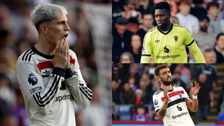 Man Utd player ratings vs Crystal Palace: Andre Onana that's superhuman! Goalkeeper's double-save heroics earn a point as Alejandro Garnacho & Bruno Fernandes fluff their lines