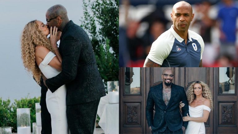 'Somebody check on Thierry Henry' – Arsenal legend savaged by fans after CBS Sports colleague Kate Abdo marries Deontay Wilder's boxing trainer Malik Scott