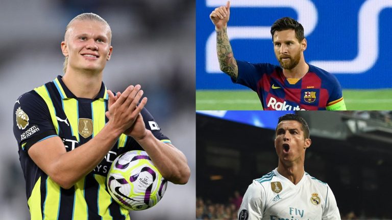 Will Erling Haaland break Cristiano Ronaldo and Lionel Messi's goal records? Sergio Aguero offers prediction as Norway star rapidly closes in on his Man City total after lightning start to new season