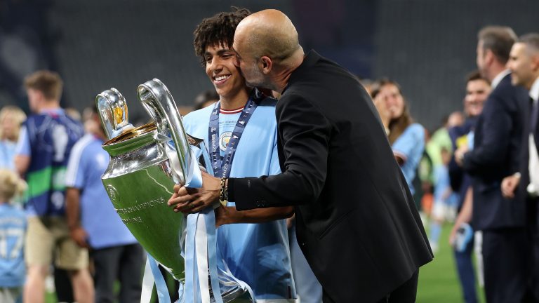 Rico Lewis told he can 'play in all positions' as Pep Guardiola showers praise on Man City youngster following excellent start to Premier League season