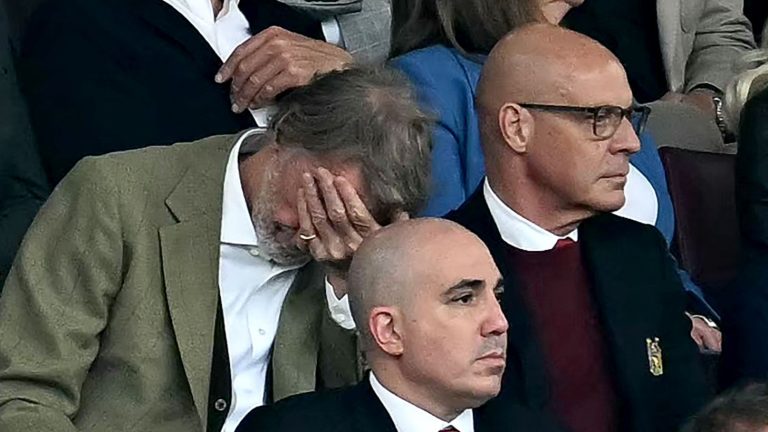 'Drunk at the wheel' – Sir Jim Ratcliffe told to sack Erik ten Hag 'immediately' by livid Man Utd fans as INEOS chairman goes viral for exasperated reaction to Liverpool thrashing