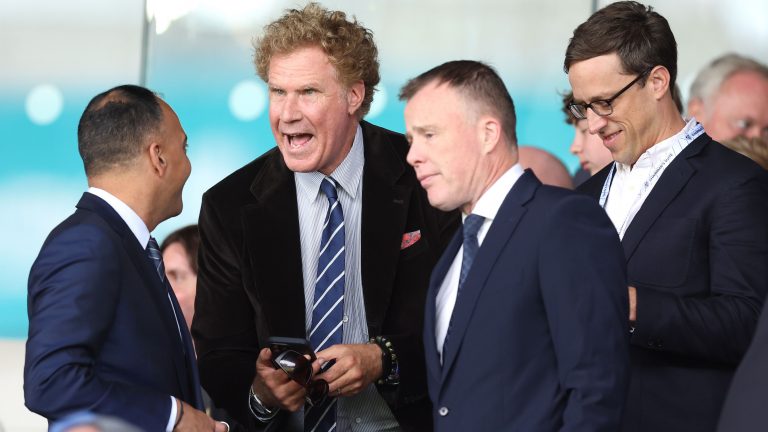 Anchorman at Elland Road! Will Ferrell attends his first Leeds United match as Hollywood star watches clash with JJ Watt’s Burnley