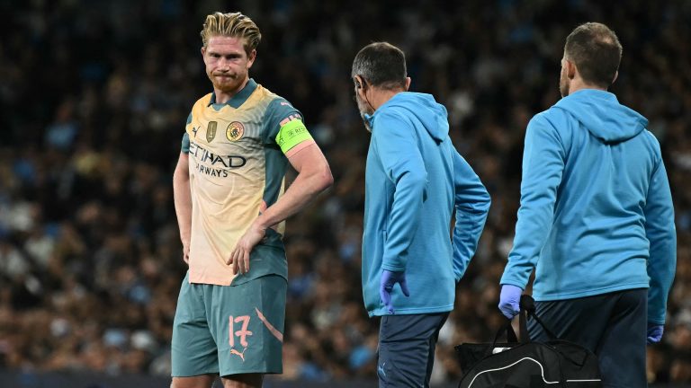 Huge injury concern for Man City! Assist king Kevin De Bruyne forced off in Champions League clash with Inter just days before Arsenal showdown