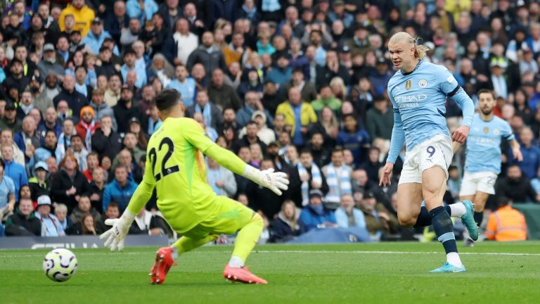 Erling Haaland equals insane Cristiano Ronaldo record after netting 100th goal for Man City to stun Arsenal in blockbuster Premier League encounter