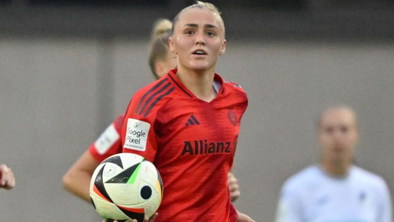 VIDEO: Lionesses star Georgia Stanway scores 20-yard screamer for Bayern Munich as Bundesliga champions run riot at Werder Bremen