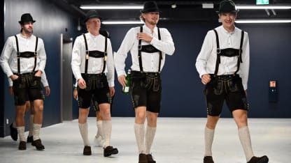 Sabres wear lederhosen for arrival at Global Challenge game