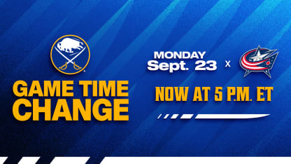 Sabres preseason game vs. Blue Jackets moved to 5 p.m. start